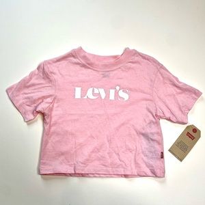 Levi's Girls' High Rise Graphic short sleeve T-Shirt Pink Size 3-4 T toddler